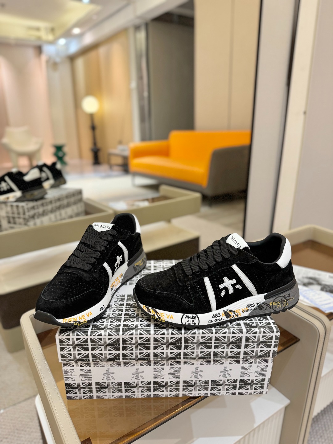 普瑞米亚达 Premiata Lander Trainers 兰诺系列米字低帮复古百搭 休闲训练运动鞋p