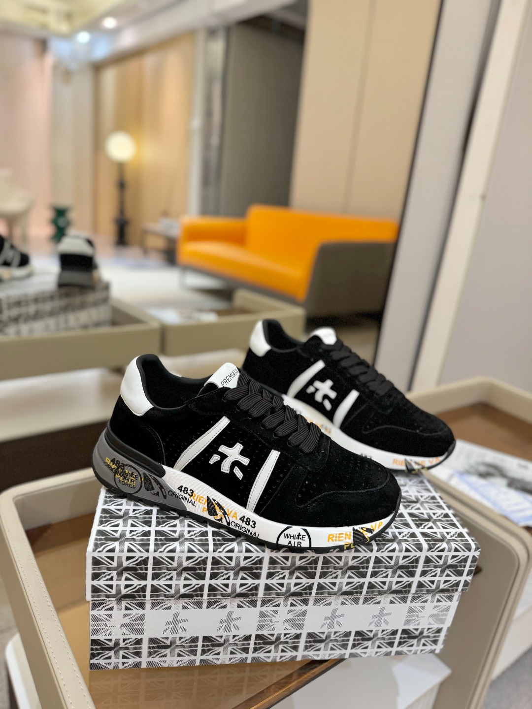 普瑞米亚达 Premiata Lander Trainers 兰诺系列米字低帮复古百搭 休闲训练运动鞋p