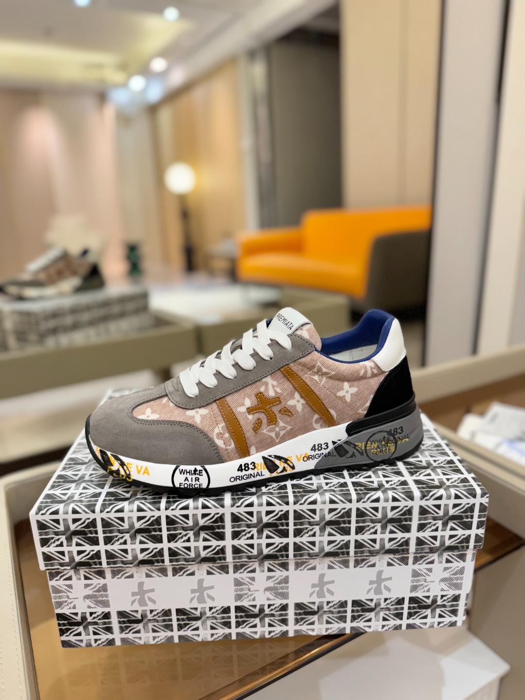 普瑞米亚达 Premiata Lander Trainers 兰诺系列米字低帮复古百搭 休闲训练运动鞋p