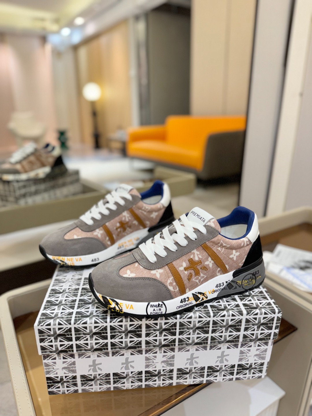 普瑞米亚达 Premiata Lander Trainers 兰诺系列米字低帮复古百搭 休闲训练运动鞋p