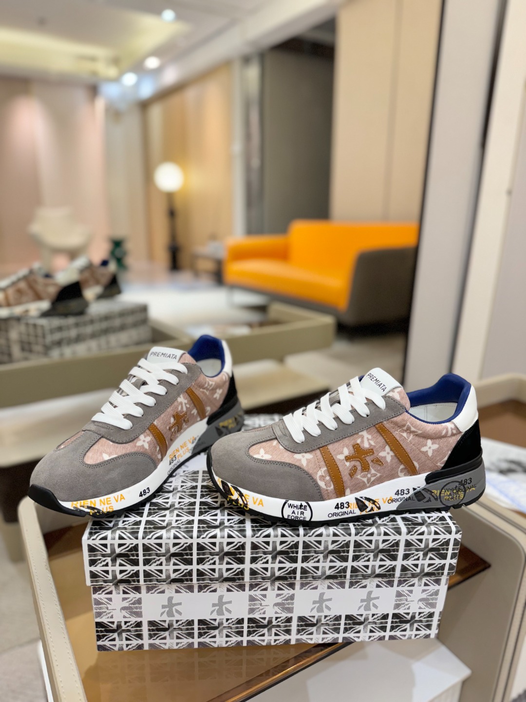 普瑞米亚达 Premiata Lander Trainers 兰诺系列米字低帮复古百搭 休闲训练运动鞋p