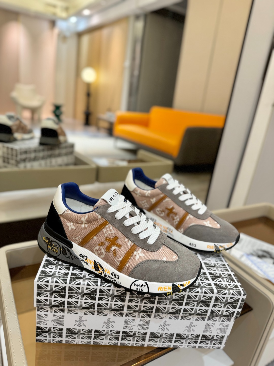 普瑞米亚达 Premiata Lander Trainers 兰诺系列米字低帮复古百搭 休闲训练运动鞋p