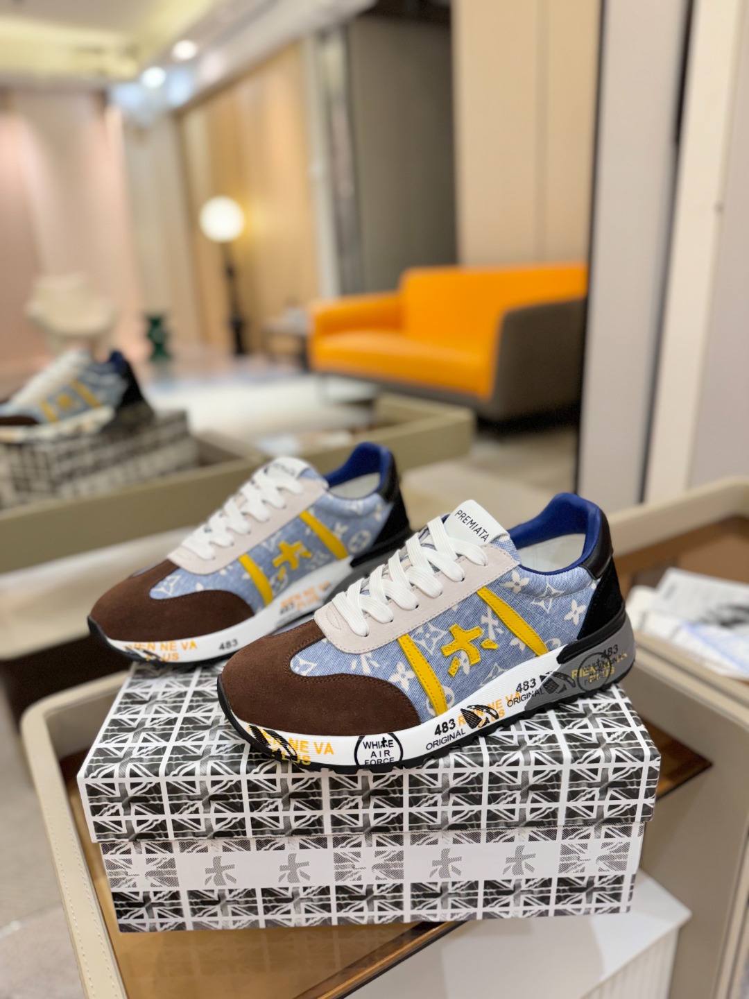 普瑞米亚达 Premiata Lander Trainers 兰诺系列米字低帮复古百搭 休闲训练运动鞋p