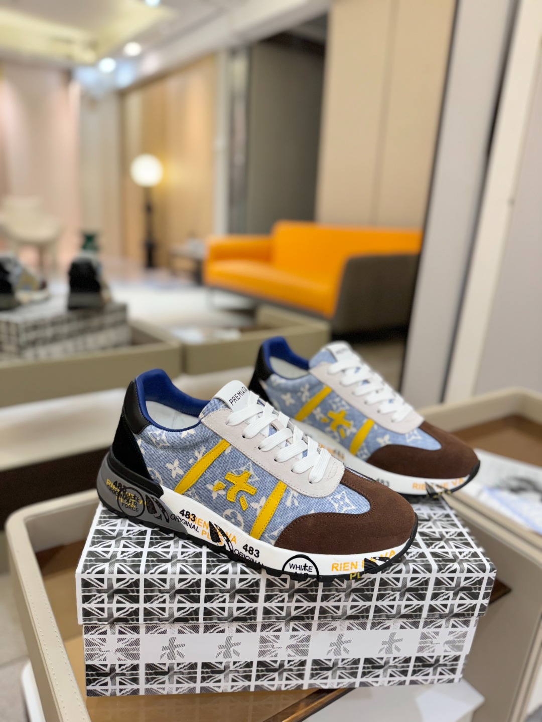 普瑞米亚达 Premiata Lander Trainers 兰诺系列米字低帮复古百搭 休闲训练运动鞋p
