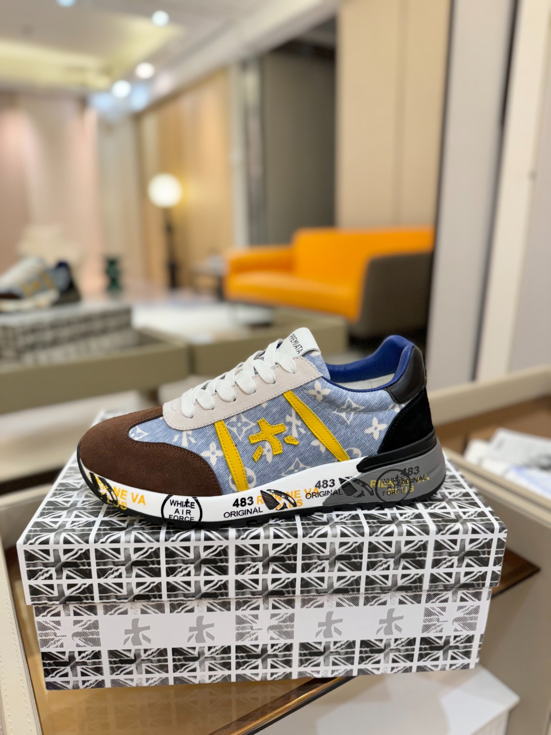 普瑞米亚达 Premiata Lander Trainers 兰诺系列米字低帮复古百搭 休闲训练运动鞋p
