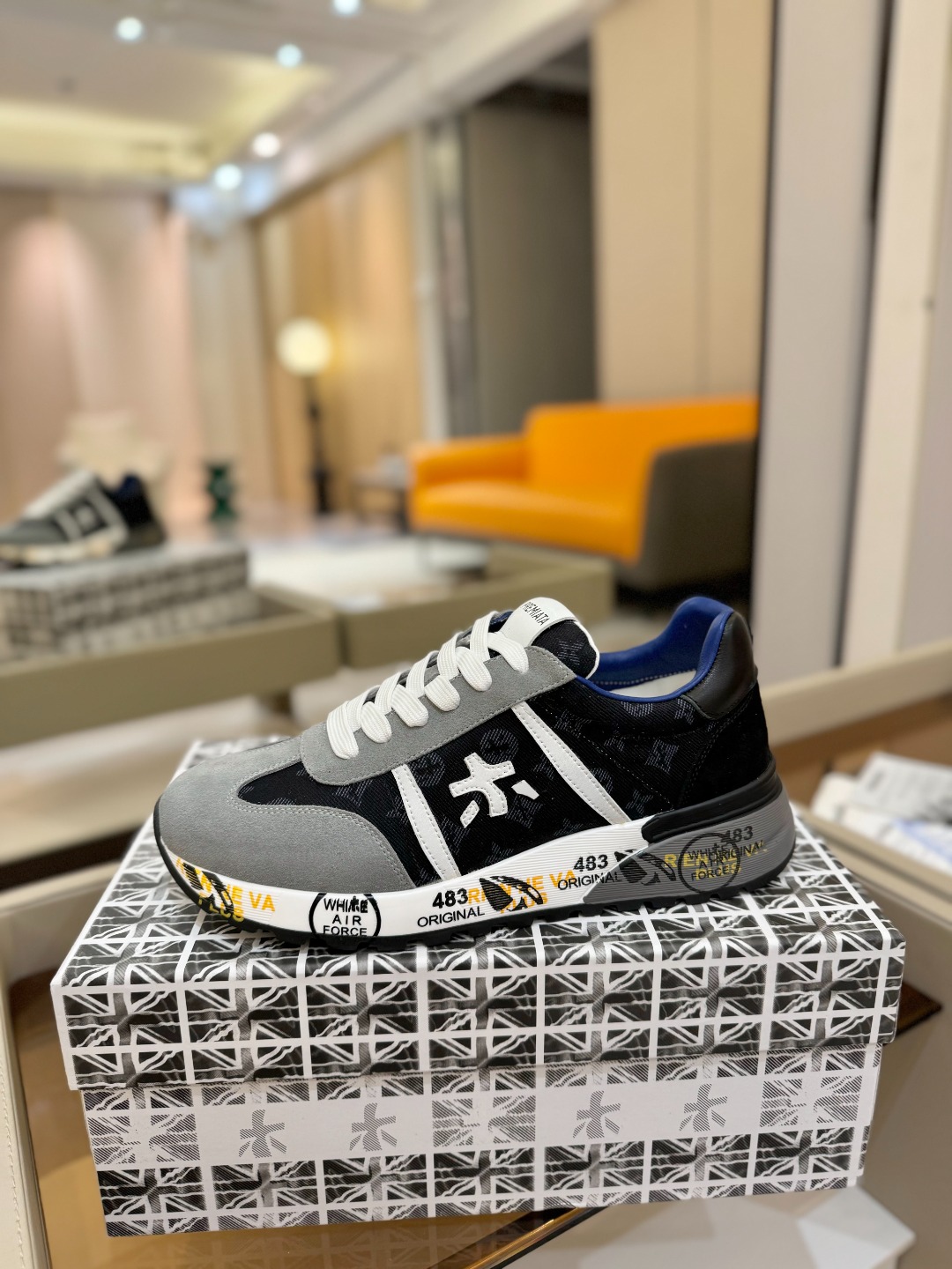 普瑞米亚达 Premiata Lander Trainers 兰诺系列米字低帮复古百搭 休闲训练运动鞋p