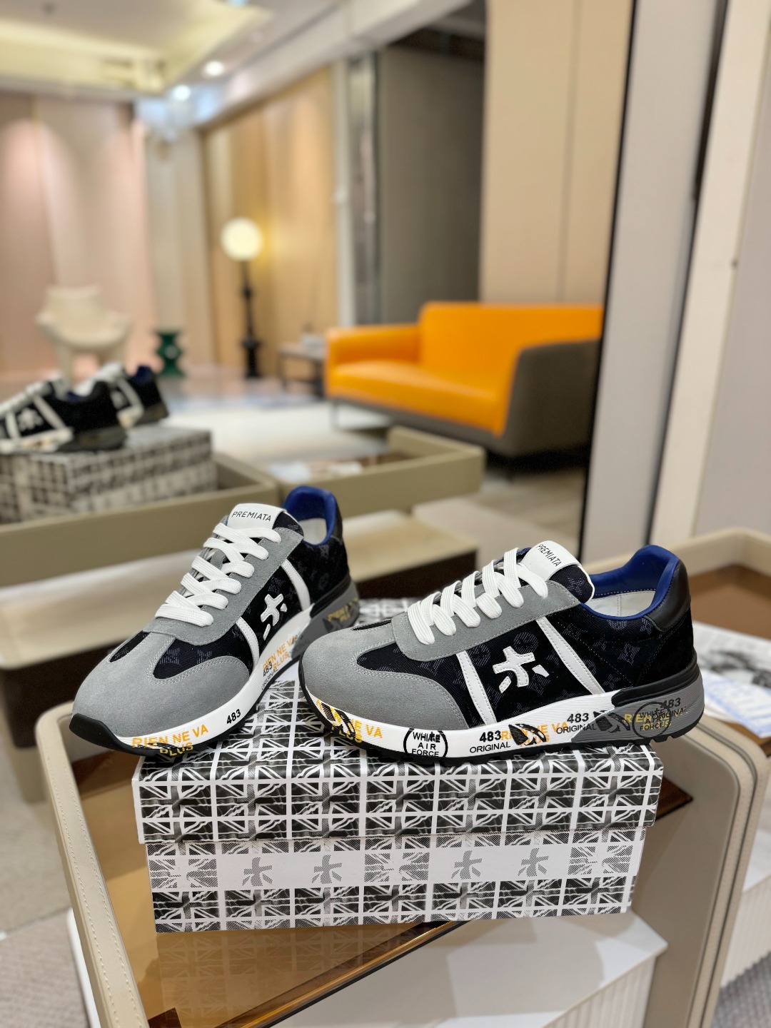 普瑞米亚达 Premiata Lander Trainers 兰诺系列米字低帮复古百搭 休闲训练运动鞋p