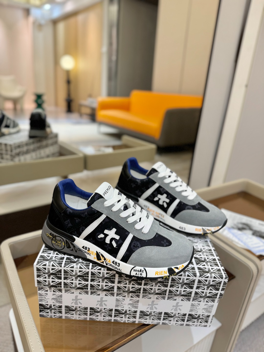 普瑞米亚达 Premiata Lander Trainers 兰诺系列米字低帮复古百搭 休闲训练运动鞋p