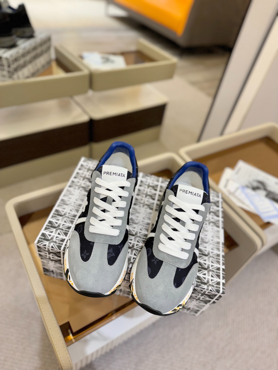 普瑞米亚达 Premiata Lander Trainers 兰诺系列米字低帮复古百搭 休闲训练运动鞋p