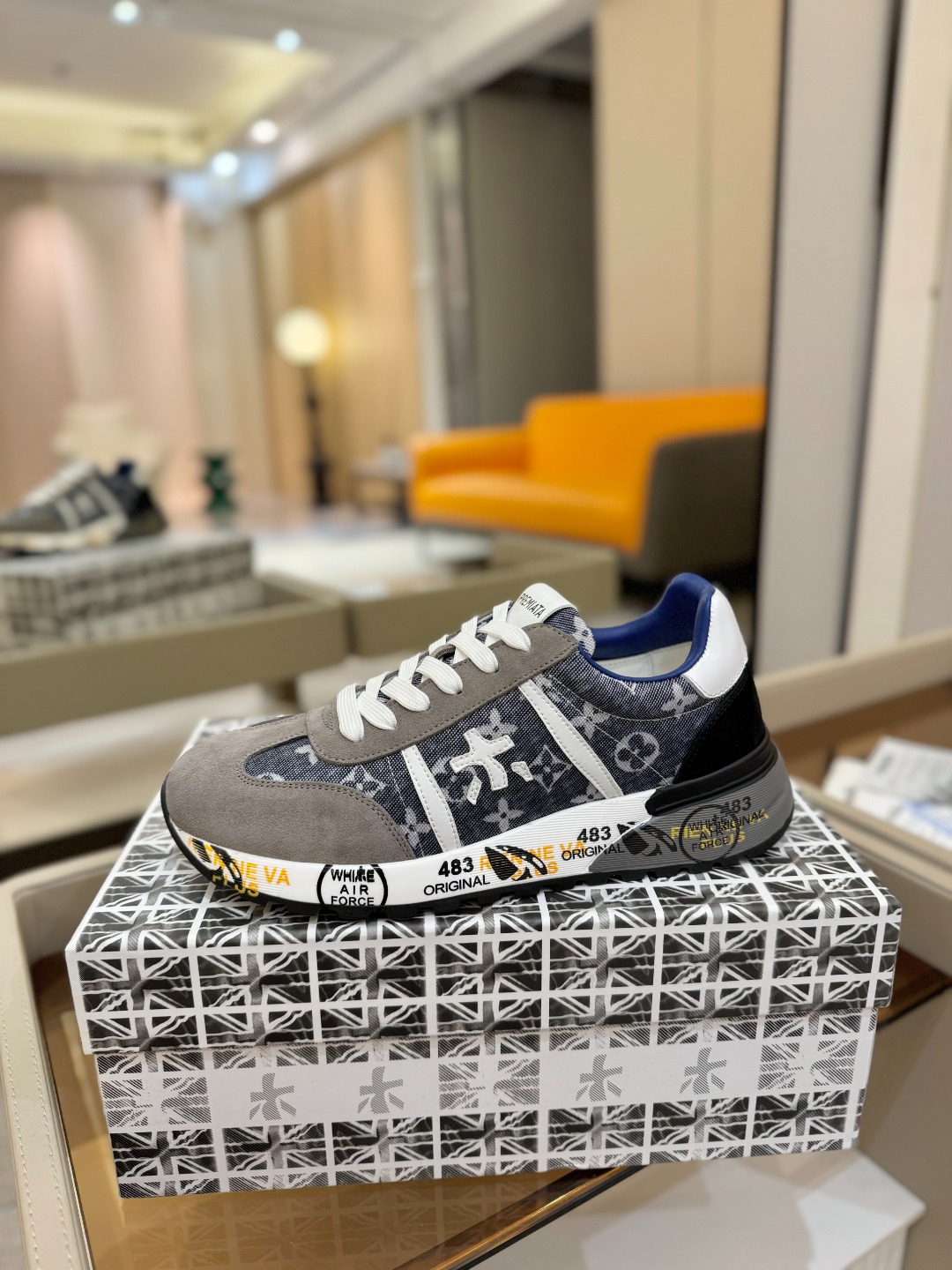 普瑞米亚达 Premiata Lander Trainers 兰诺系列米字低帮复古百搭 休闲训练运动鞋p