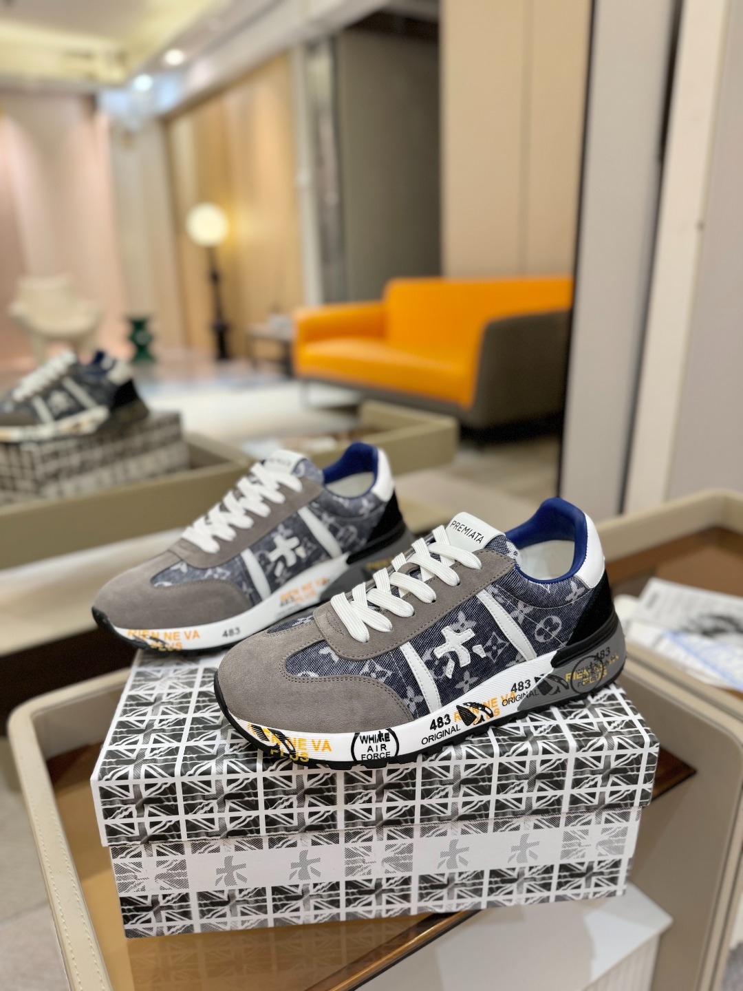 普瑞米亚达 Premiata Lander Trainers 兰诺系列米字低帮复古百搭 休闲训练运动鞋p