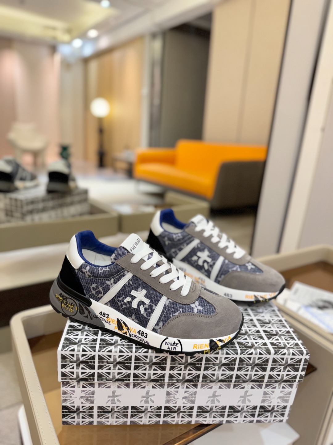 普瑞米亚达 Premiata Lander Trainers 兰诺系列米字低帮复古百搭 休闲训练运动鞋p