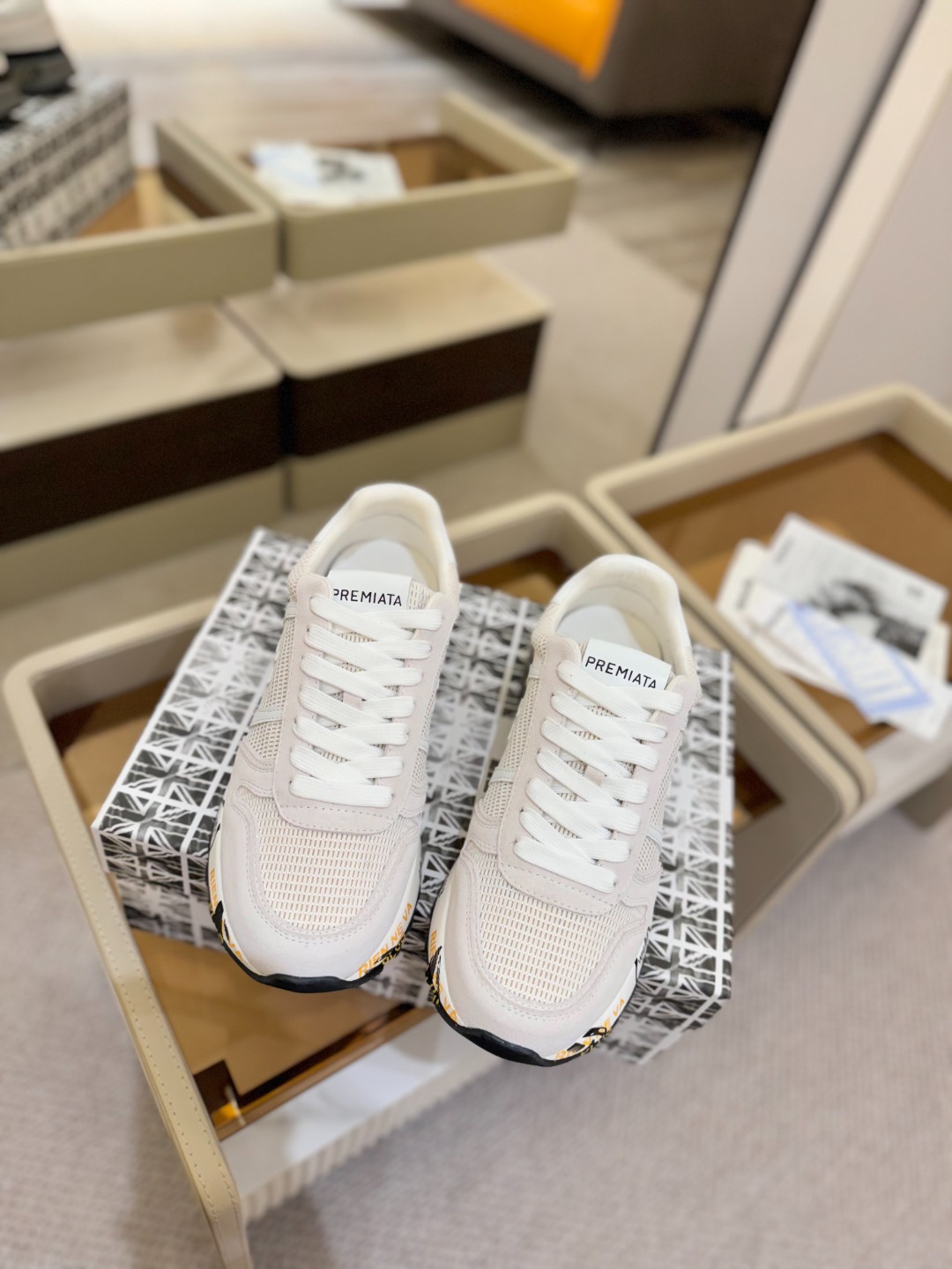 普瑞米亚达 Premiata Lander Trainers 兰诺系列米字低帮复古百搭 休闲训练运动鞋p