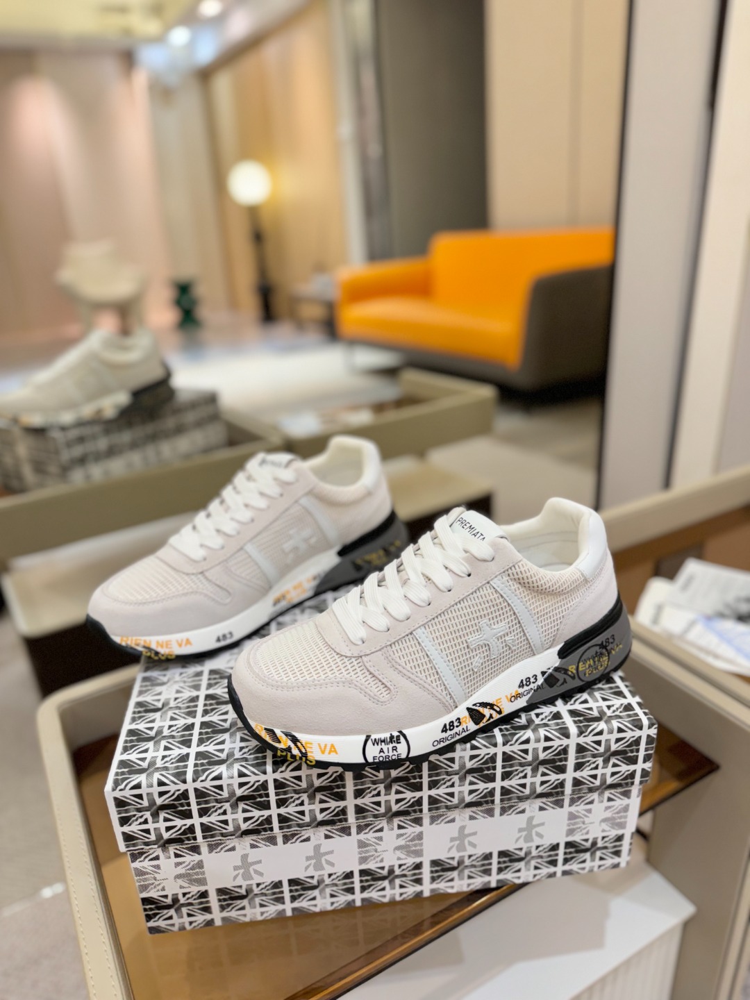 普瑞米亚达 Premiata Lander Trainers 兰诺系列米字低帮复古百搭 休闲训练运动鞋p