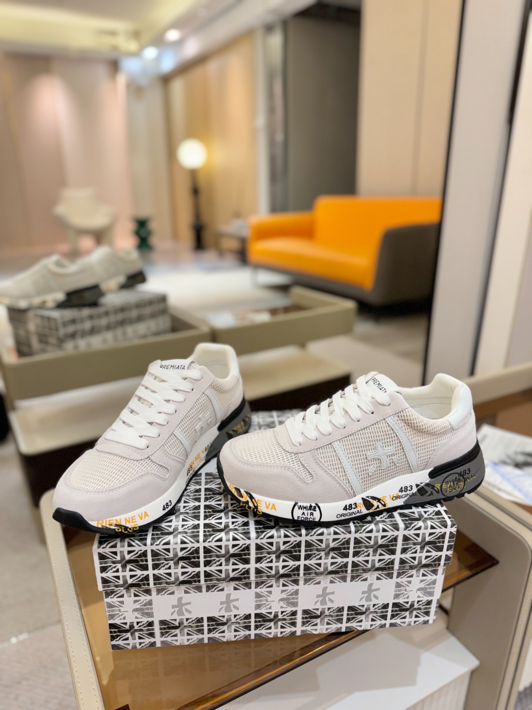 普瑞米亚达 Premiata Lander Trainers 兰诺系列米字低帮复古百搭 休闲训练运动鞋p