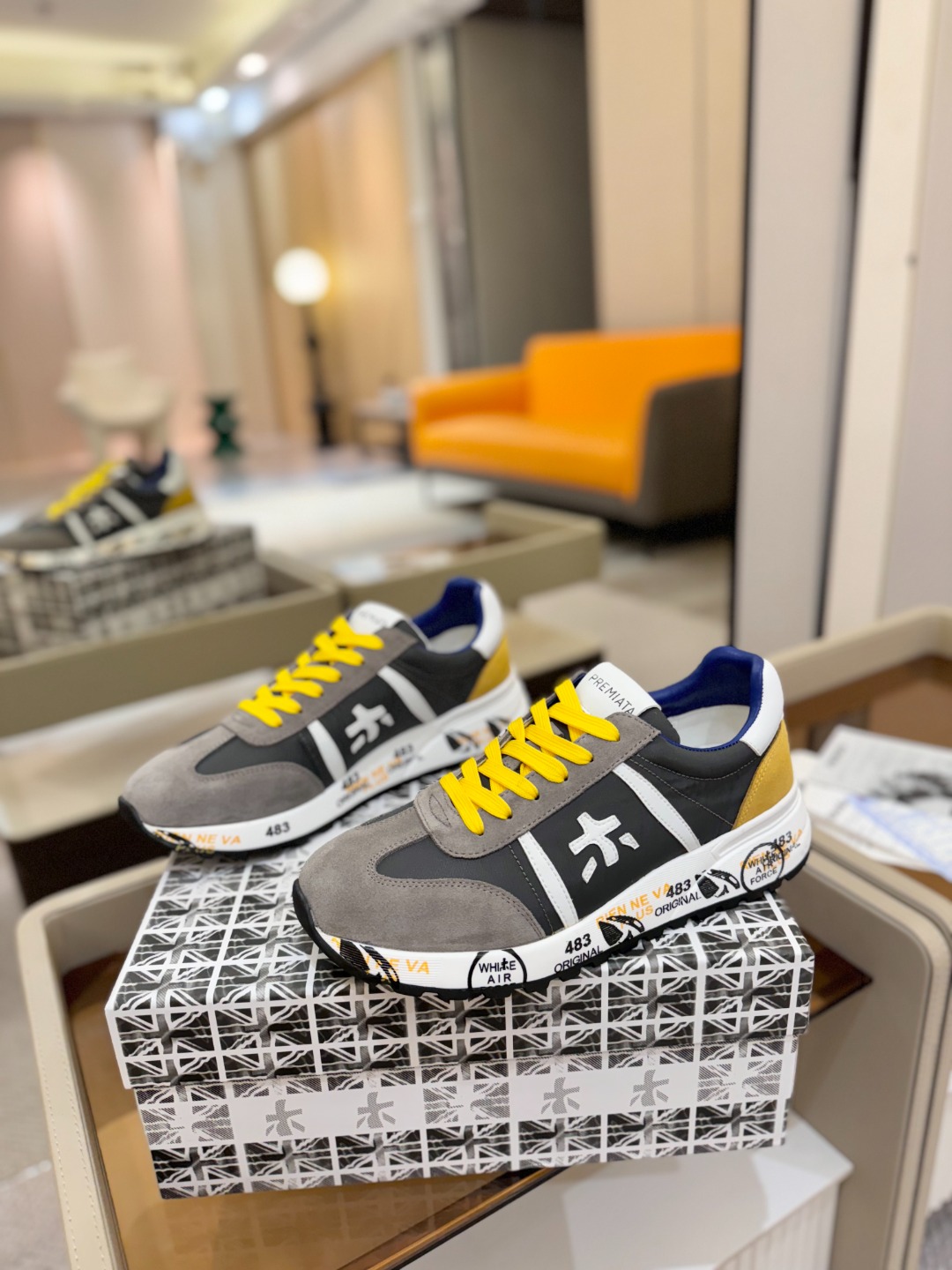 普瑞米亚达 Premiata Lander Trainers 兰诺系列米字低帮复古百搭 休闲训练运动鞋p