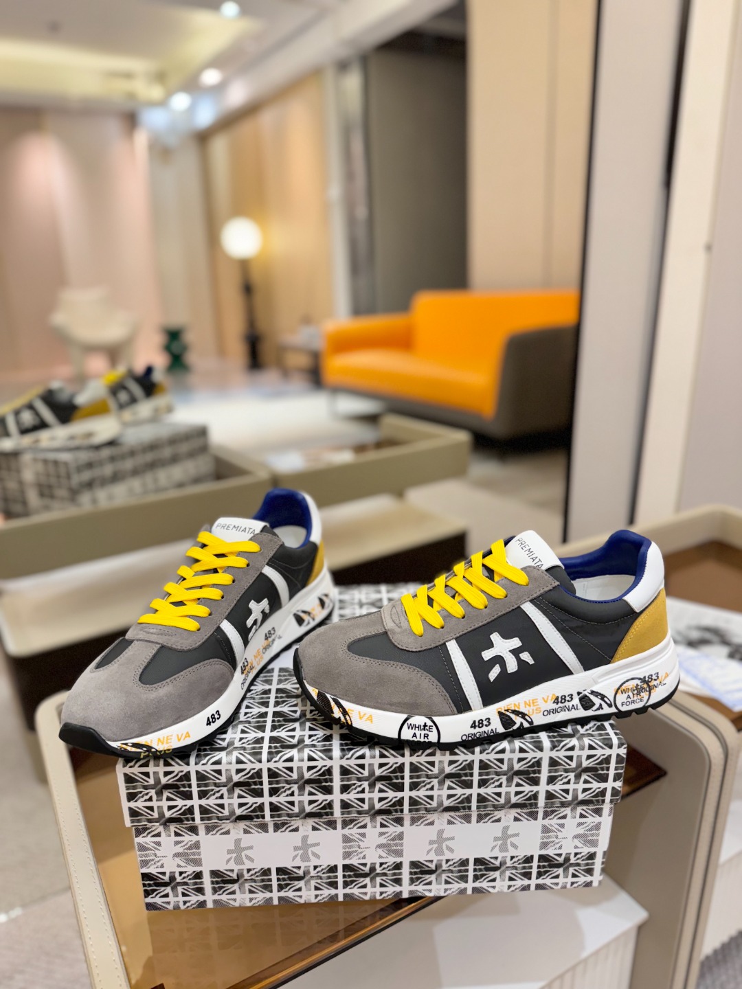 普瑞米亚达 Premiata Lander Trainers 兰诺系列米字低帮复古百搭 休闲训练运动鞋p