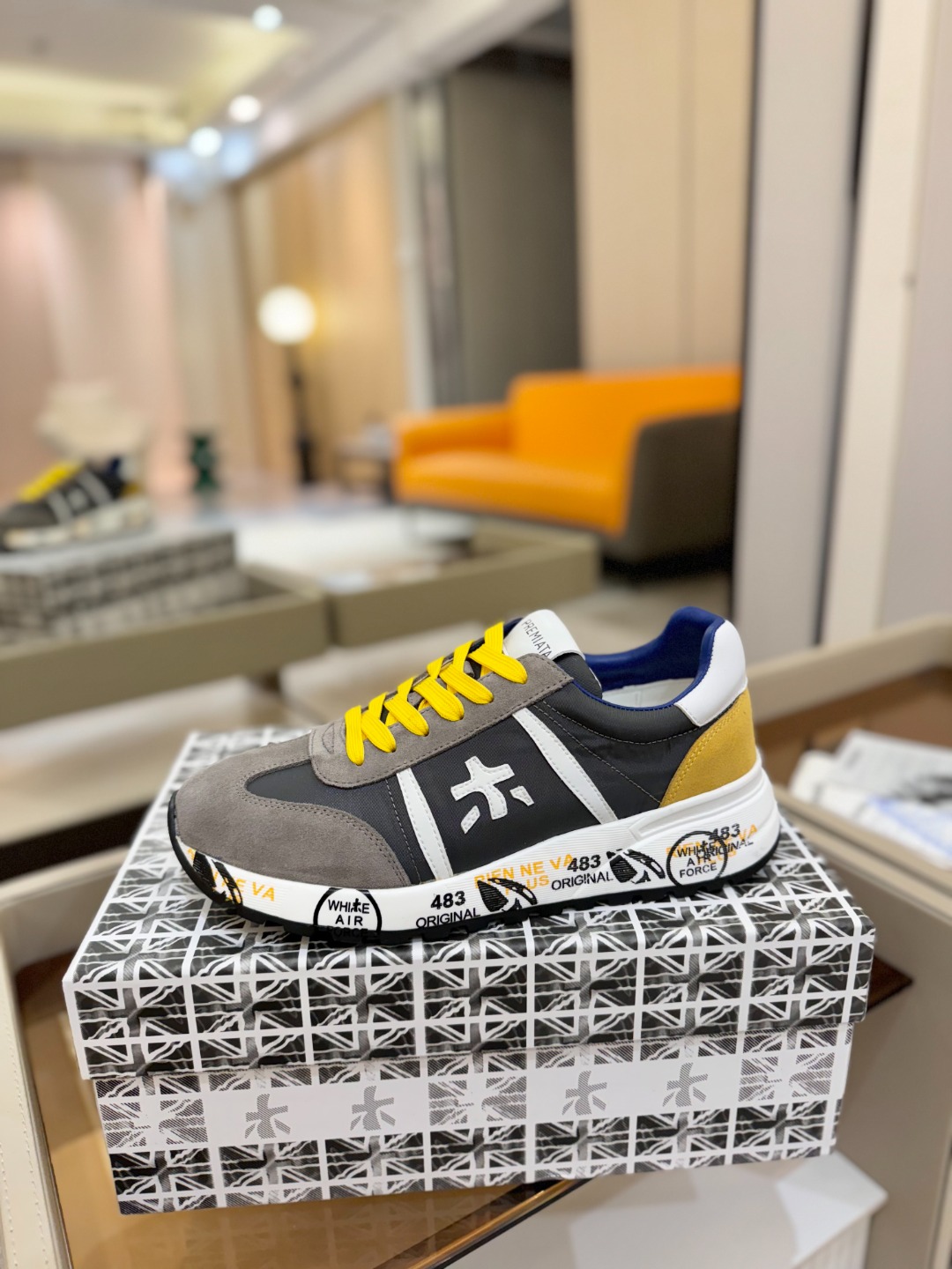 普瑞米亚达 Premiata Lander Trainers 兰诺系列米字低帮复古百搭 休闲训练运动鞋p