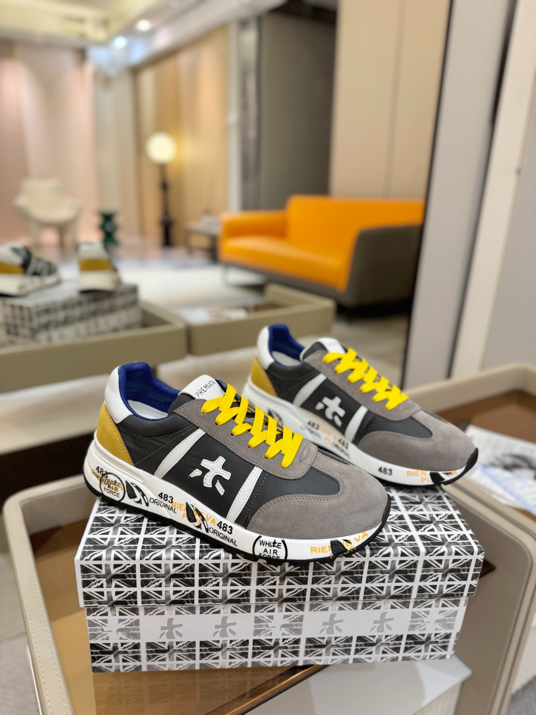 普瑞米亚达 Premiata Lander Trainers 兰诺系列米字低帮复古百搭 休闲训练运动鞋p