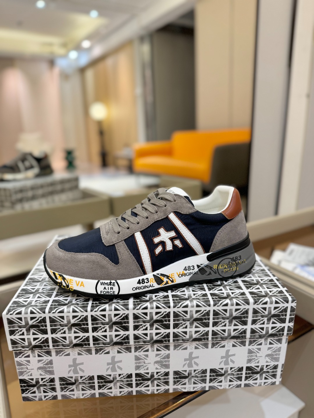普瑞米亚达 Premiata Lander Trainers 兰诺系列米字低帮复古百搭 休闲训练运动鞋p
