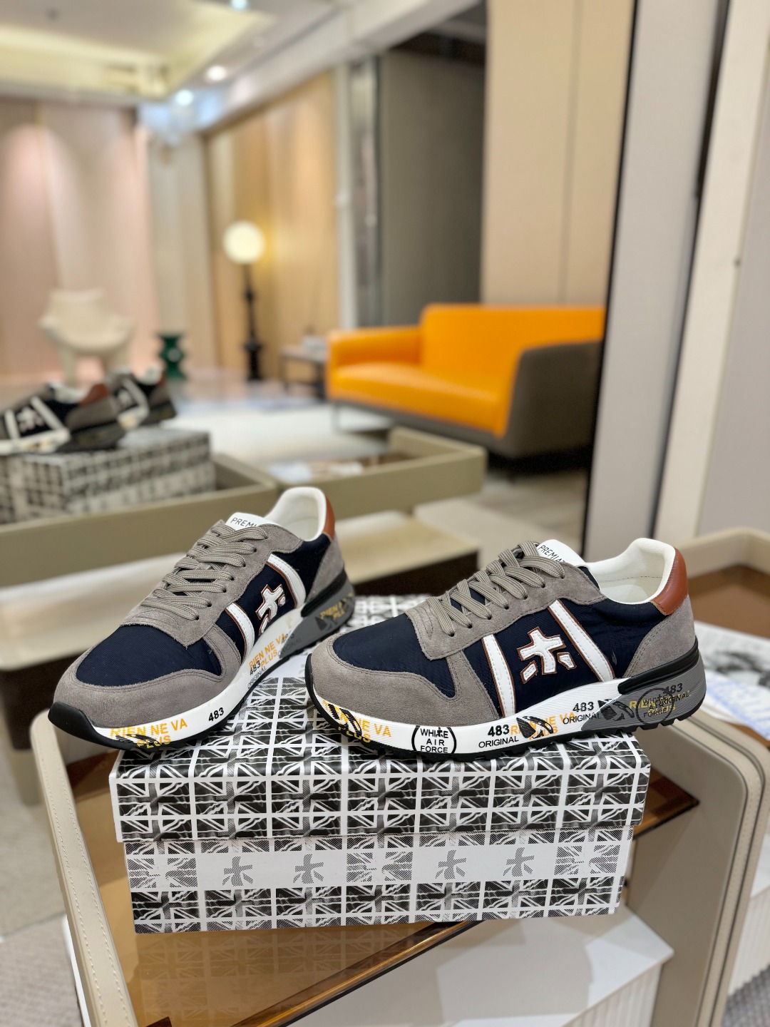 普瑞米亚达 Premiata Lander Trainers 兰诺系列米字低帮复古百搭 休闲训练运动鞋p