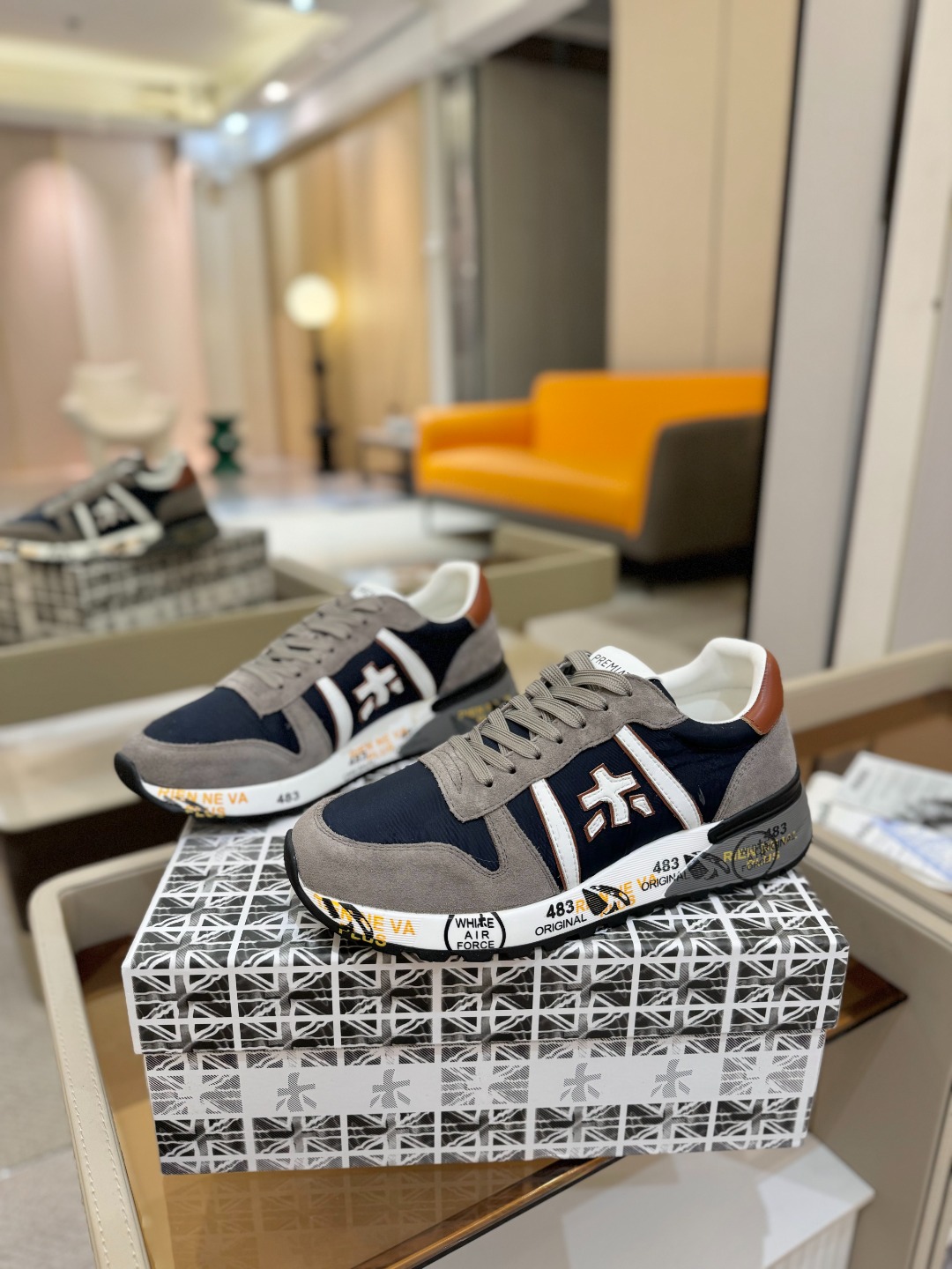 普瑞米亚达 Premiata Lander Trainers 兰诺系列米字低帮复古百搭 休闲训练运动鞋p