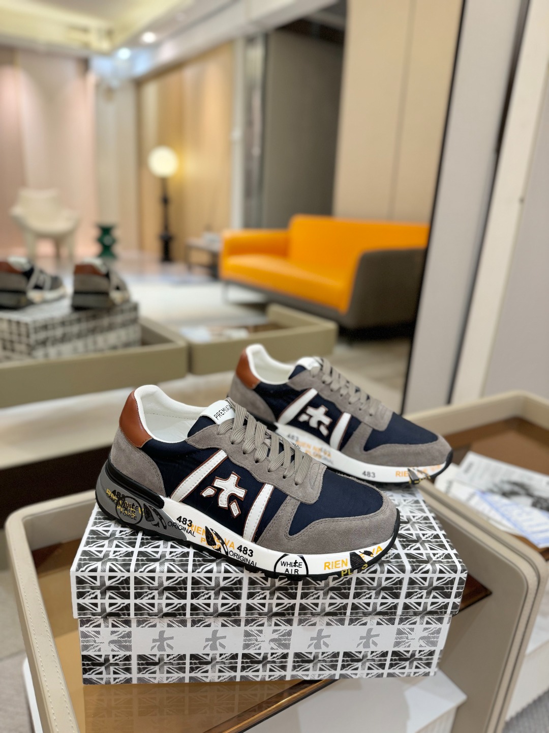 普瑞米亚达 Premiata Lander Trainers 兰诺系列米字低帮复古百搭 休闲训练运动鞋p