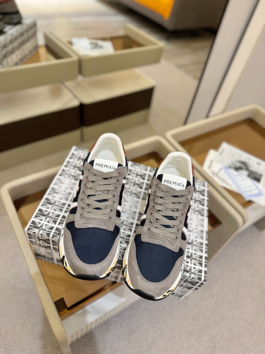 普瑞米亚达 Premiata Lander Trainers 兰诺系列米字低帮复古百搭 休闲训练运动鞋p