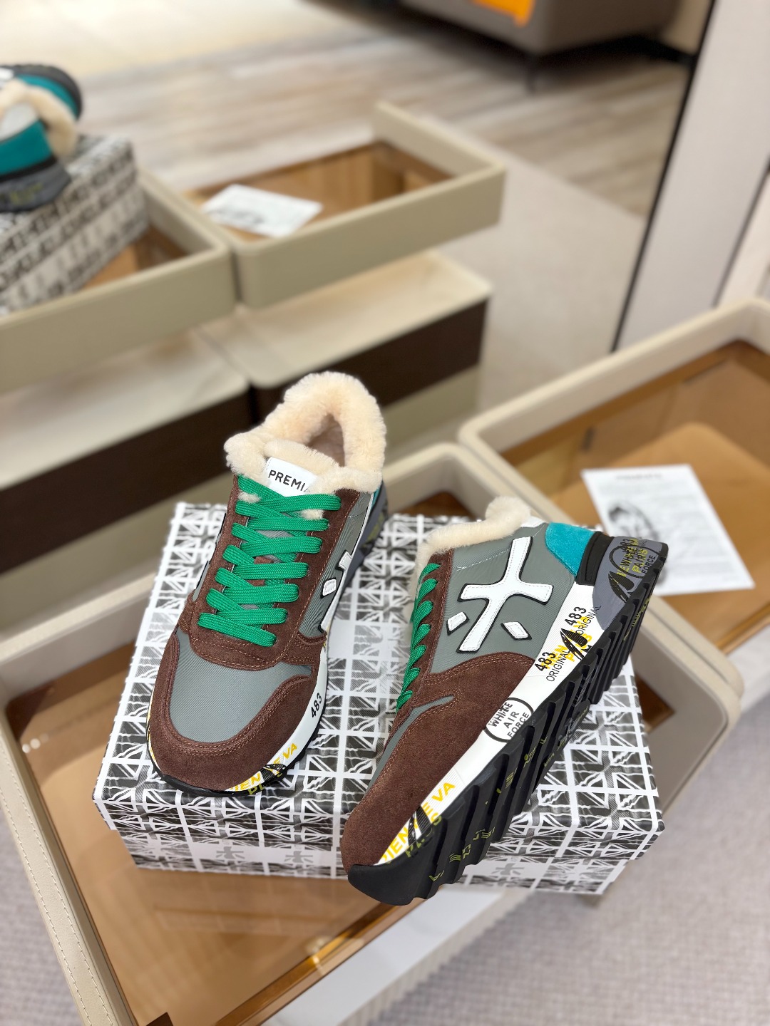 普瑞米亚达 Premiata Lander Trainers 兰诺系列米字低帮复古百搭 休闲训练运动鞋p