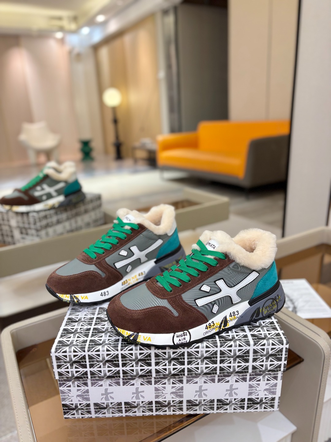 普瑞米亚达 Premiata Lander Trainers 兰诺系列米字低帮复古百搭 休闲训练运动鞋p