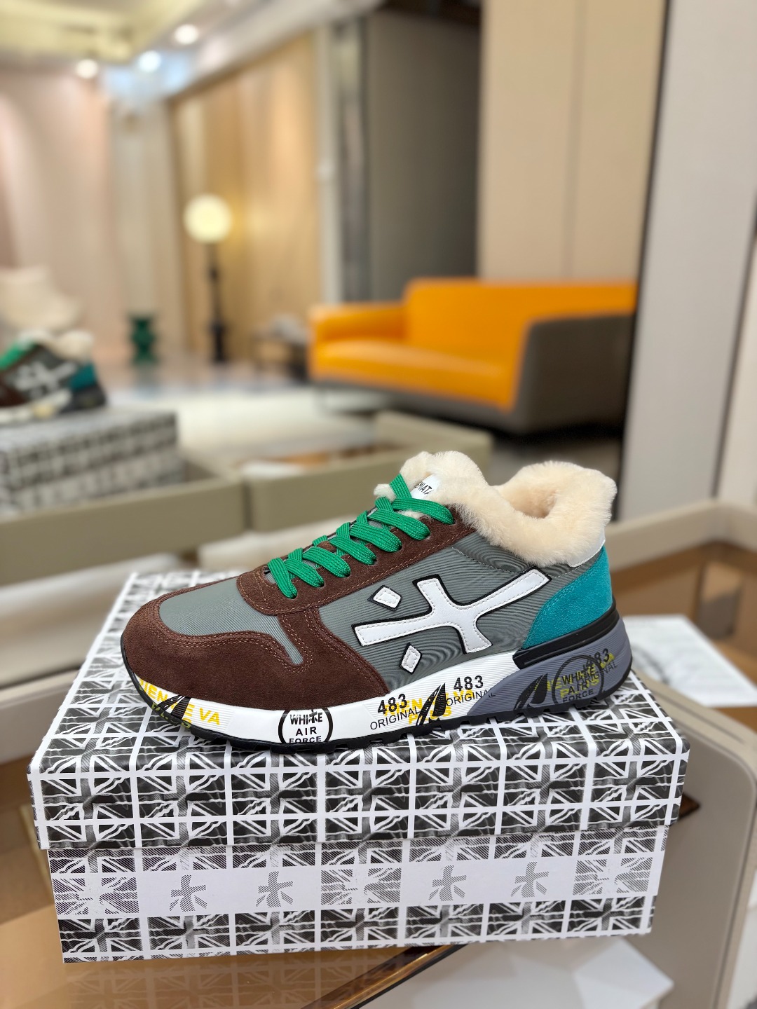 普瑞米亚达 Premiata Lander Trainers 兰诺系列米字低帮复古百搭 休闲训练运动鞋p