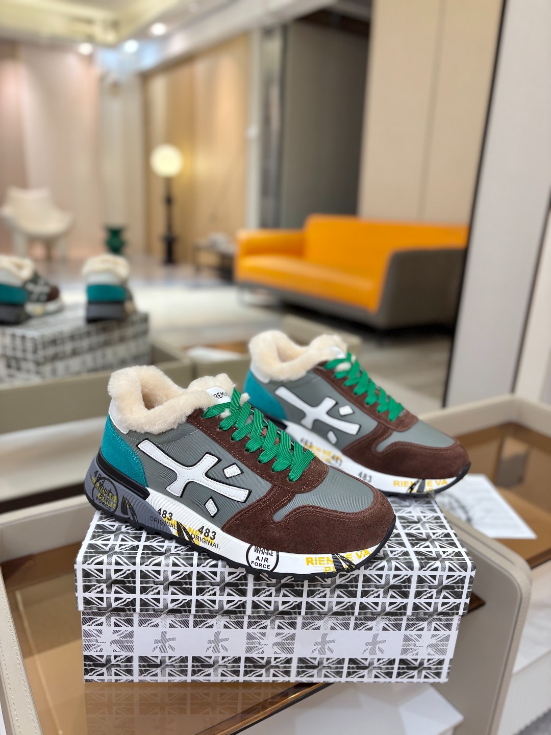 普瑞米亚达 Premiata Lander Trainers 兰诺系列米字低帮复古百搭 休闲训练运动鞋p