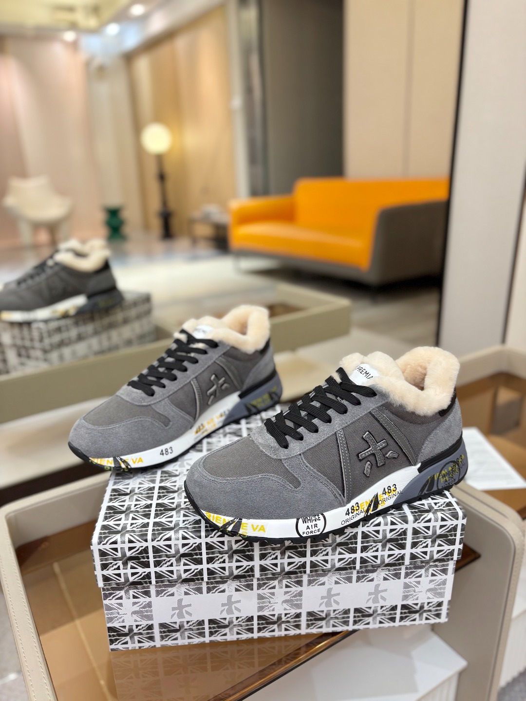 普瑞米亚达 Premiata Lander Trainers 兰诺系列米字低帮复古百搭 休闲训练运动鞋p