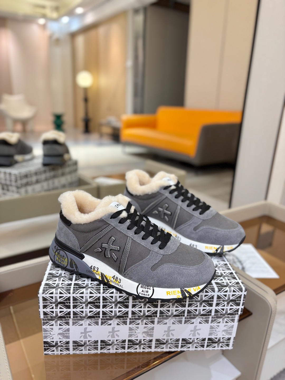 普瑞米亚达 Premiata Lander Trainers 兰诺系列米字低帮复古百搭 休闲训练运动鞋p