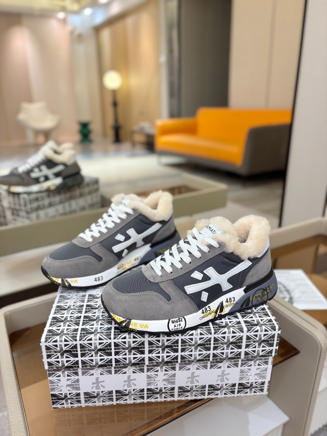 普瑞米亚达 Premiata Lander Trainers 兰诺系列米字低帮复古百搭 休闲训练运动鞋p