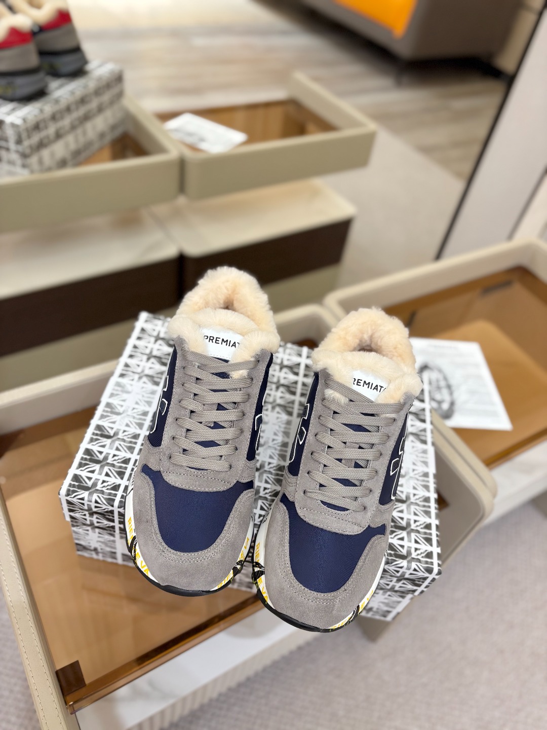 普瑞米亚达 Premiata Lander Trainers 兰诺系列米字低帮复古百搭 休闲训练运动鞋p