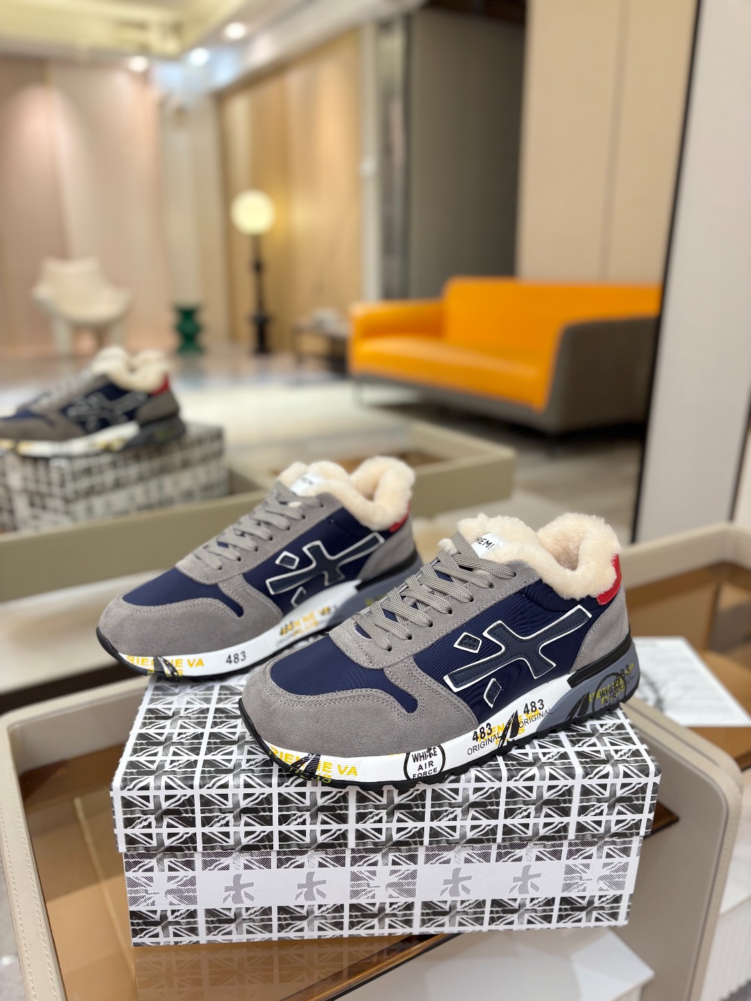 普瑞米亚达 Premiata Lander Trainers 兰诺系列米字低帮复古百搭 休闲训练运动鞋p