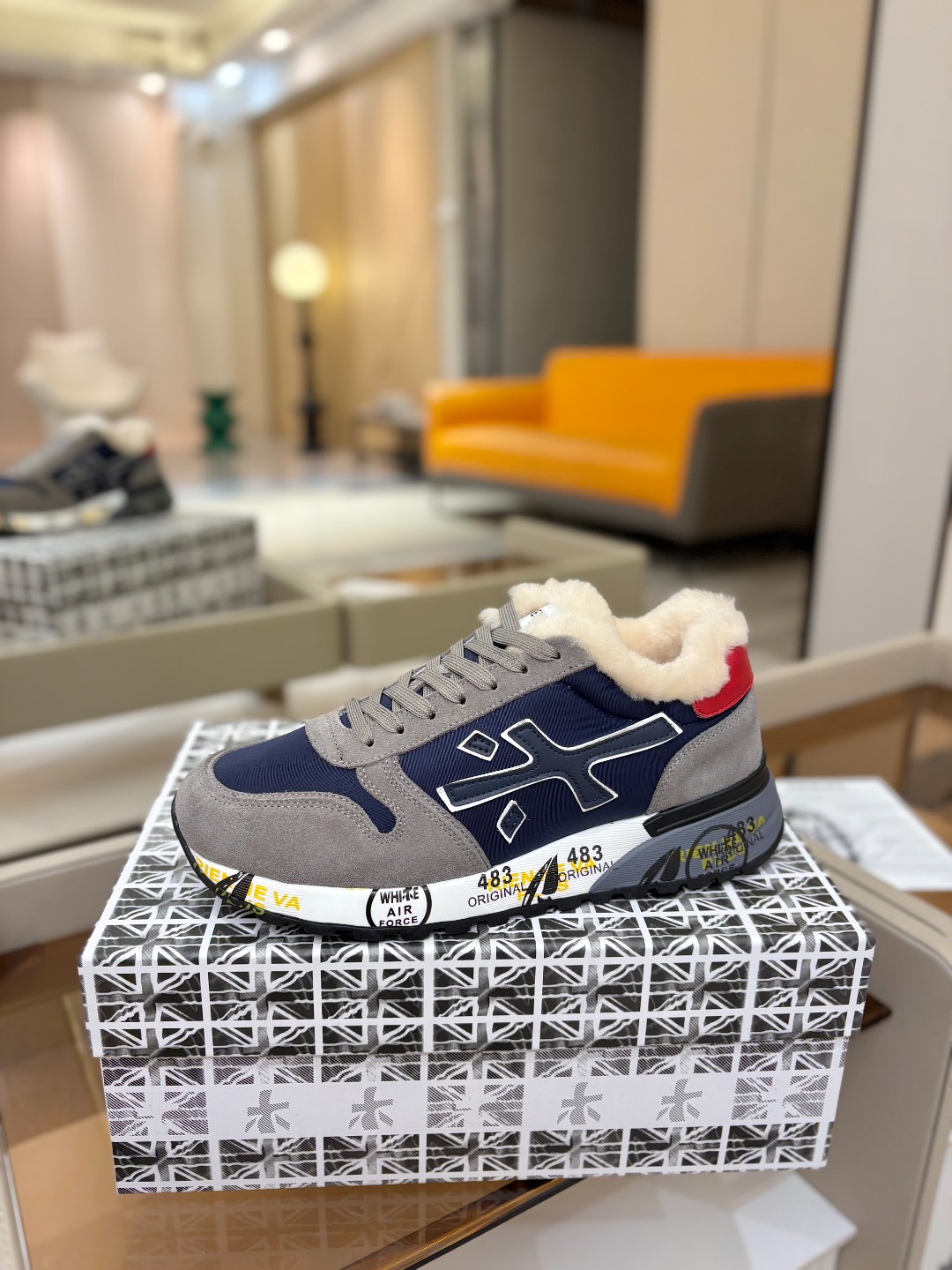 普瑞米亚达 Premiata Lander Trainers 兰诺系列米字低帮复古百搭 休闲训练运动鞋p