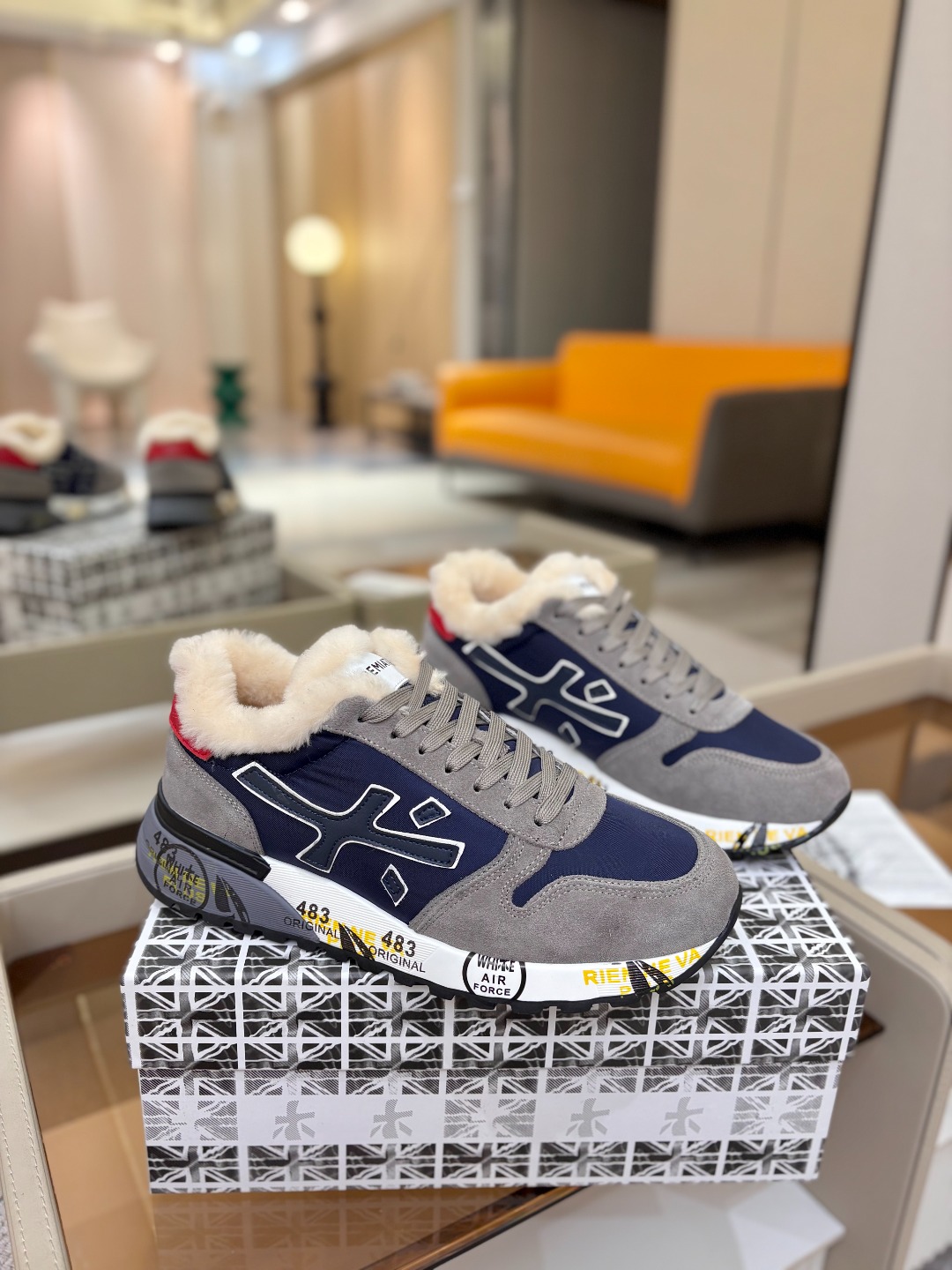 普瑞米亚达 Premiata Lander Trainers 兰诺系列米字低帮复古百搭 休闲训练运动鞋p