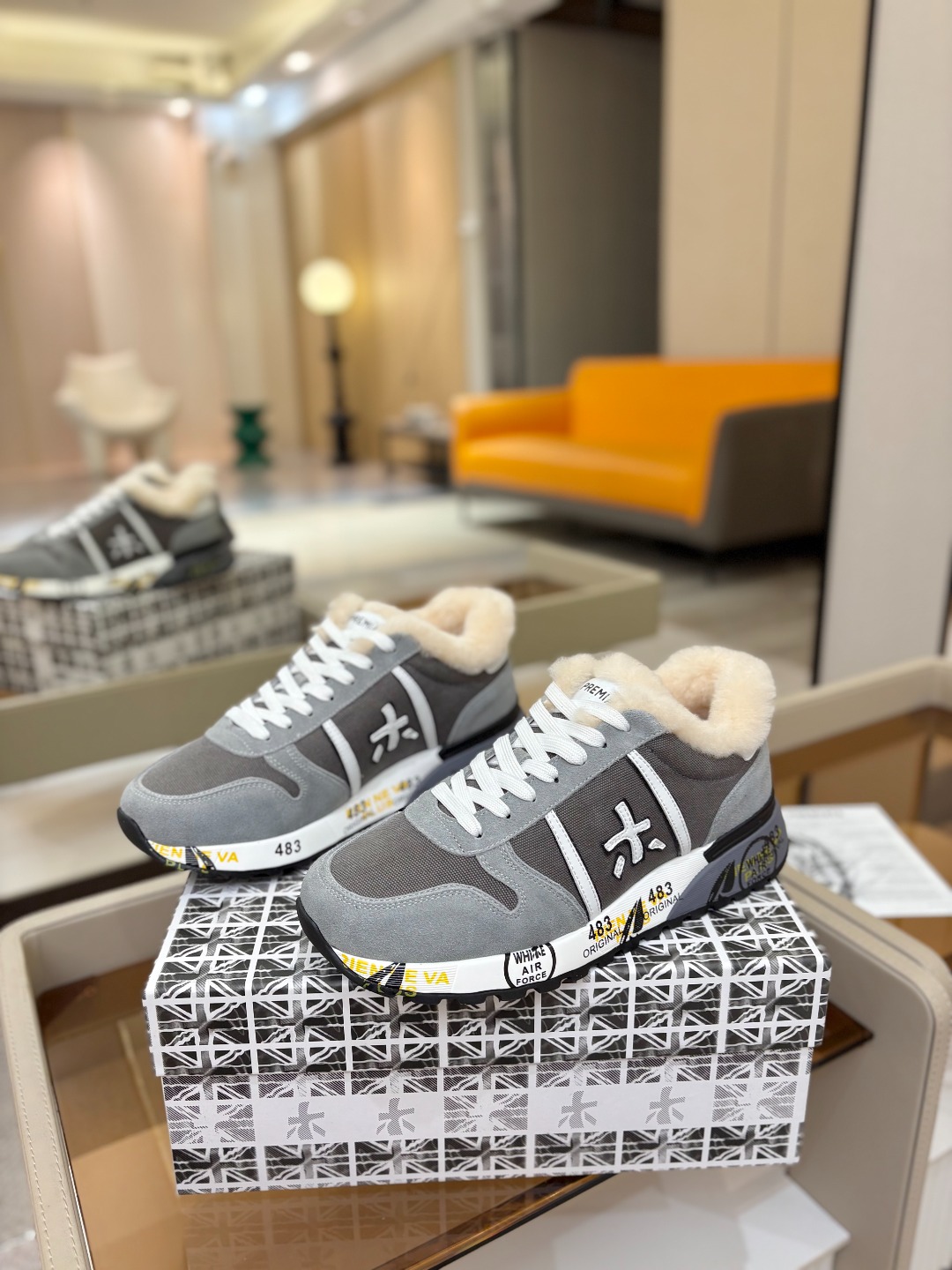 普瑞米亚达 Premiata Lander Trainers 兰诺系列米字低帮复古百搭 休闲训练运动鞋p