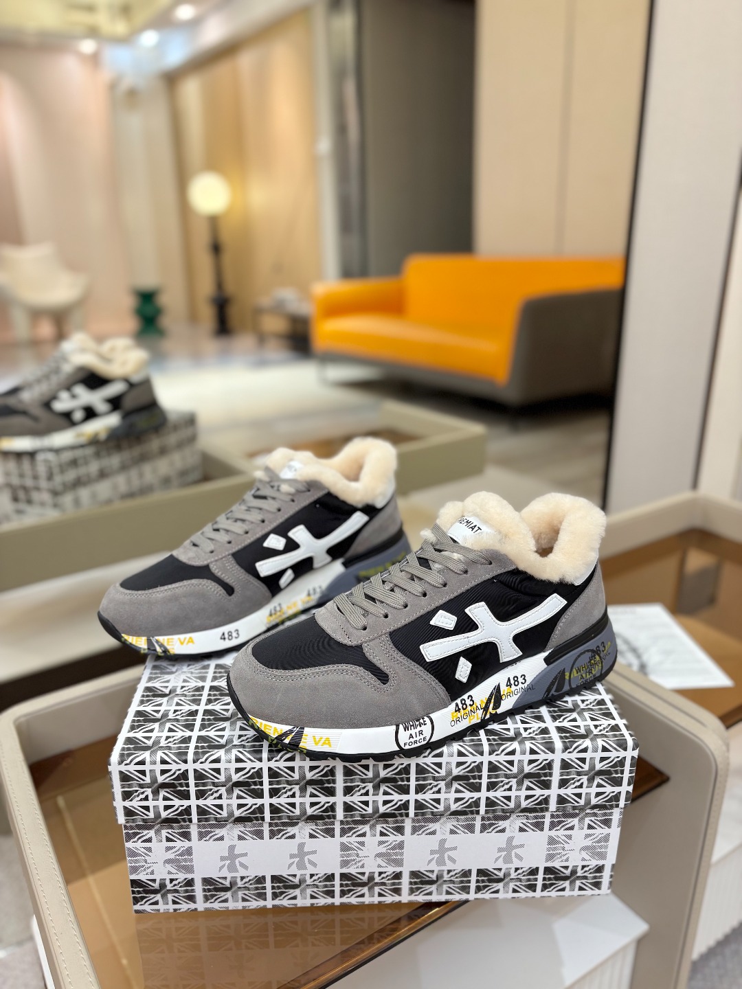 普瑞米亚达 Premiata Lander Trainers 兰诺系列米字低帮复古百搭 休闲训练运动鞋p