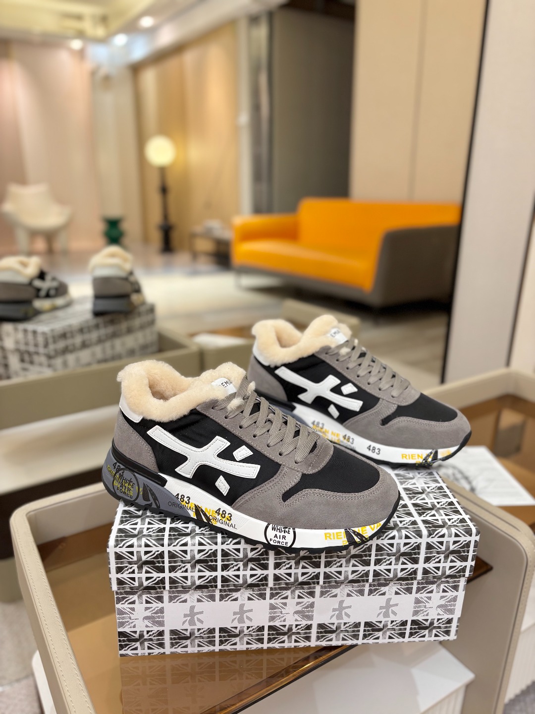 普瑞米亚达 Premiata Lander Trainers 兰诺系列米字低帮复古百搭 休闲训练运动鞋p