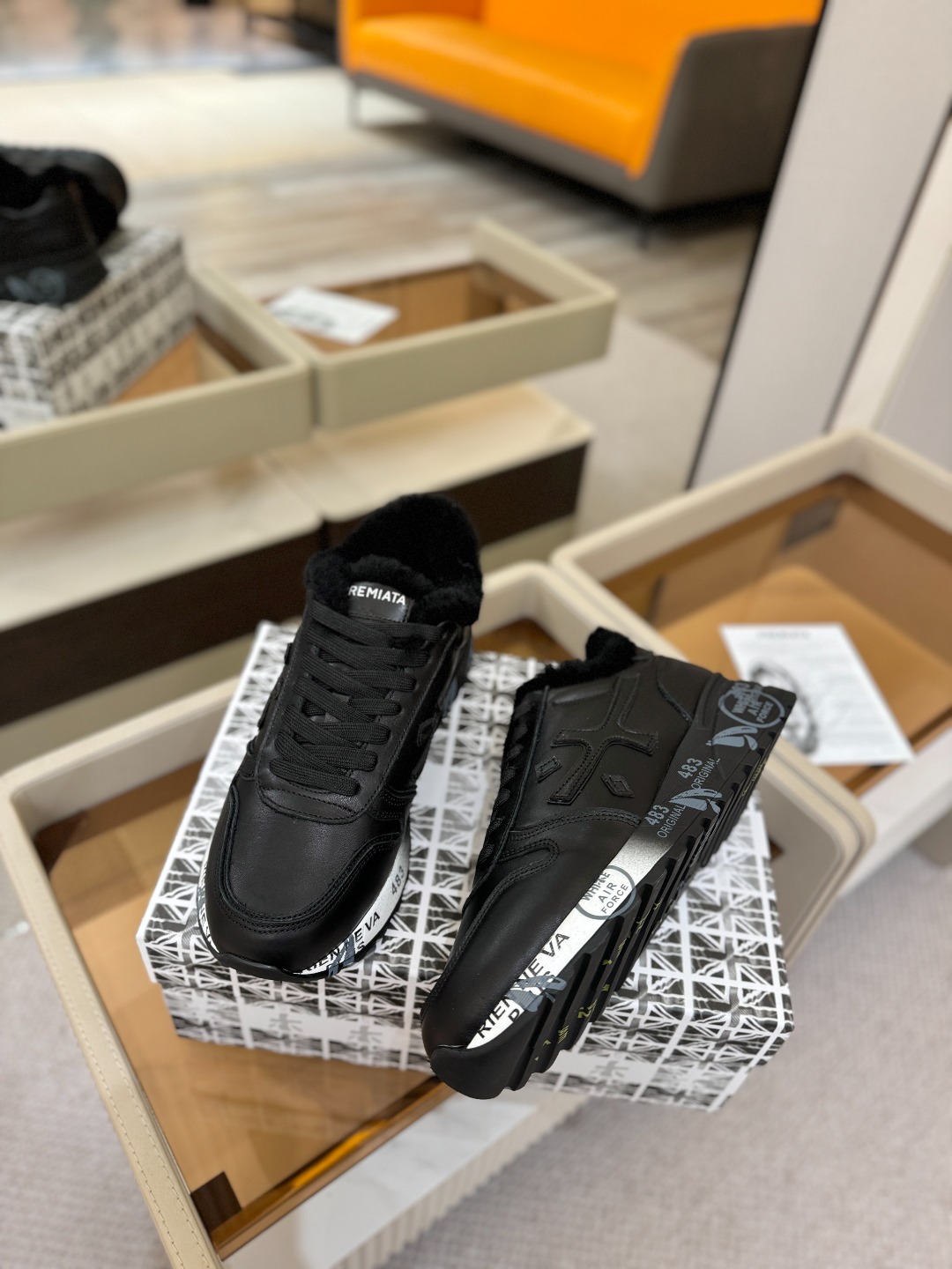 毛里 普瑞米亚达 Premiata Lander Trainers 兰诺系列米字低帮复古百搭 休闲训练运