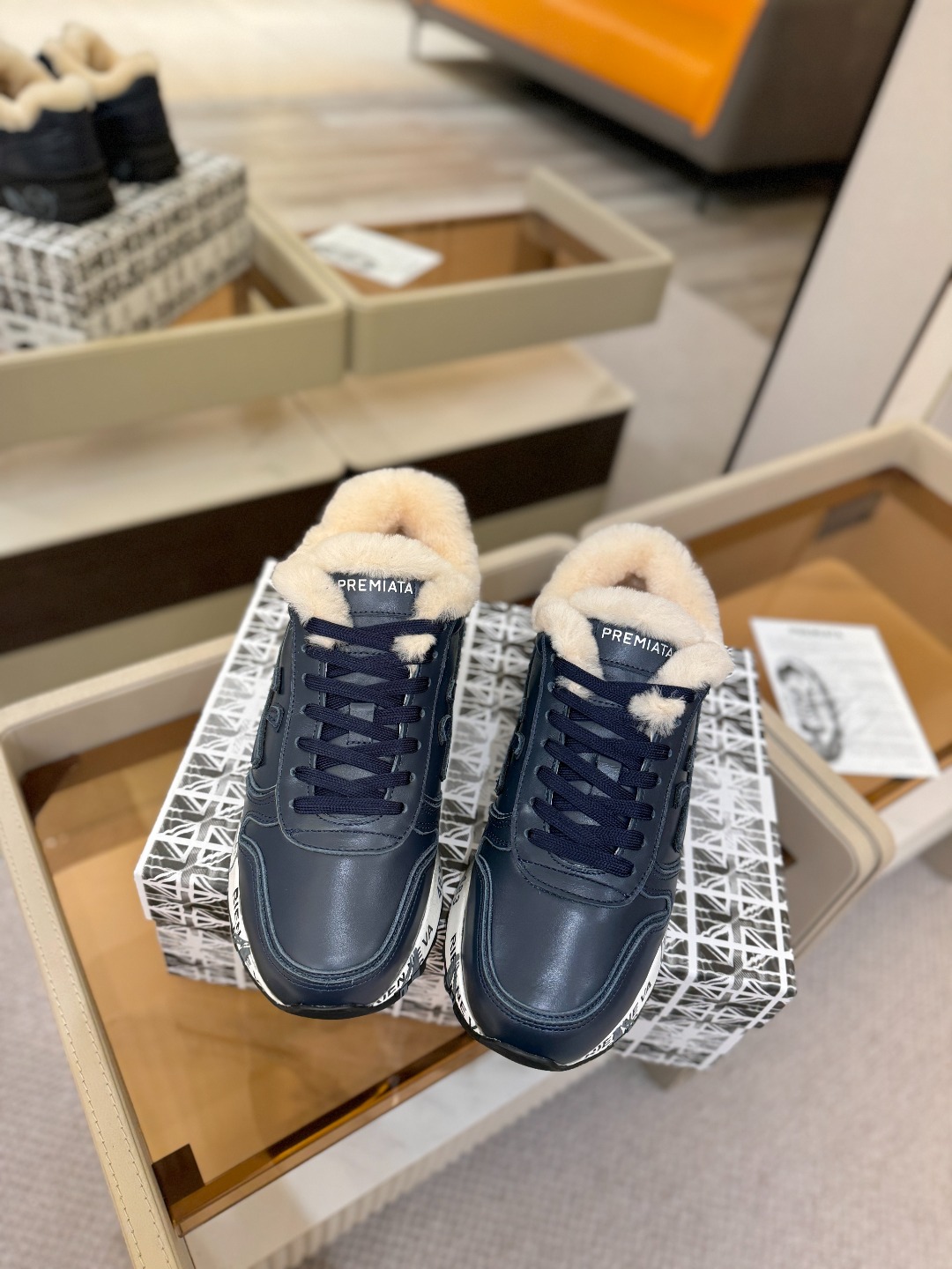 毛里 普瑞米亚达 Premiata Lander Trainers 兰诺系列米字低帮复古百搭 休闲训练运