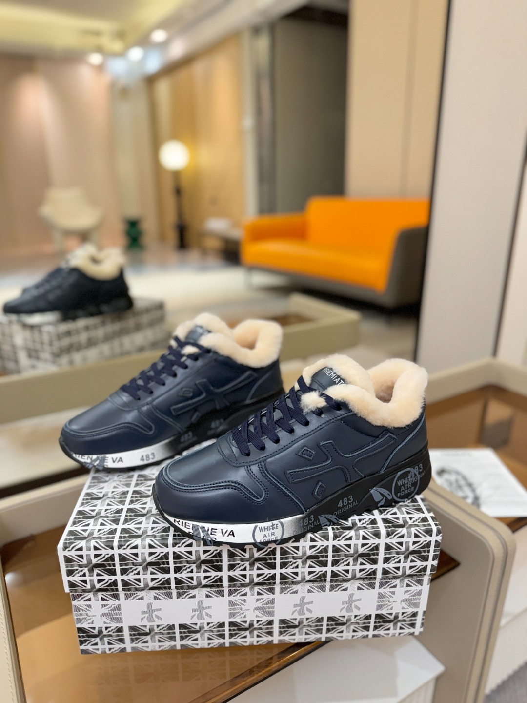 毛里 普瑞米亚达 Premiata Lander Trainers 兰诺系列米字低帮复古百搭 休闲训练运