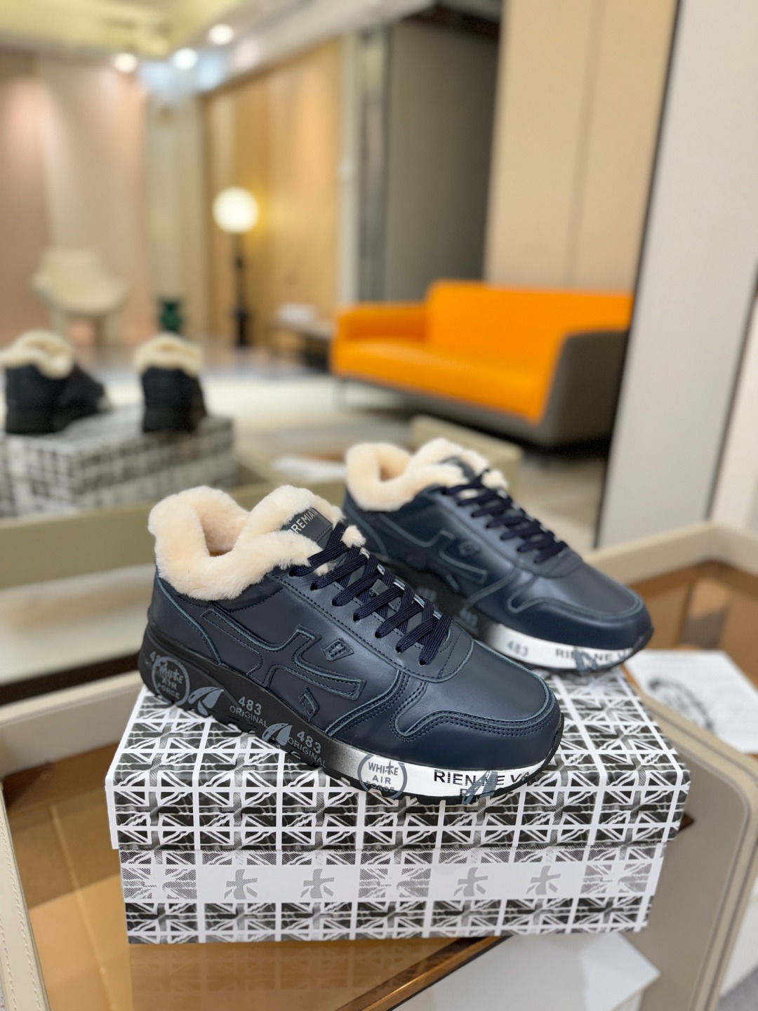 毛里 普瑞米亚达 Premiata Lander Trainers 兰诺系列米字低帮复古百搭 休闲训练运