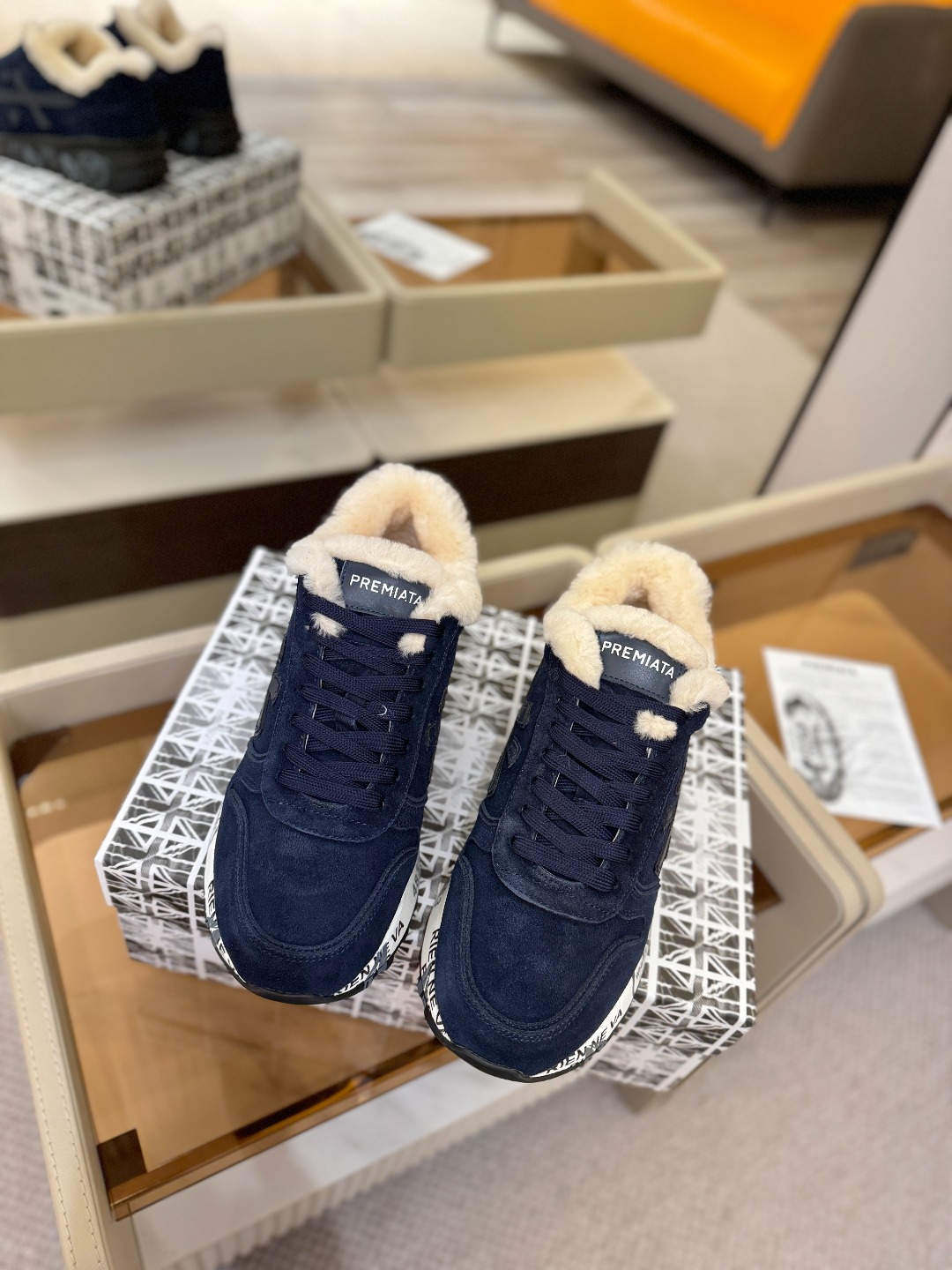 毛里 普瑞米亚达 Premiata Lander Trainers 兰诺系列米字低帮复古百搭 休闲训练运