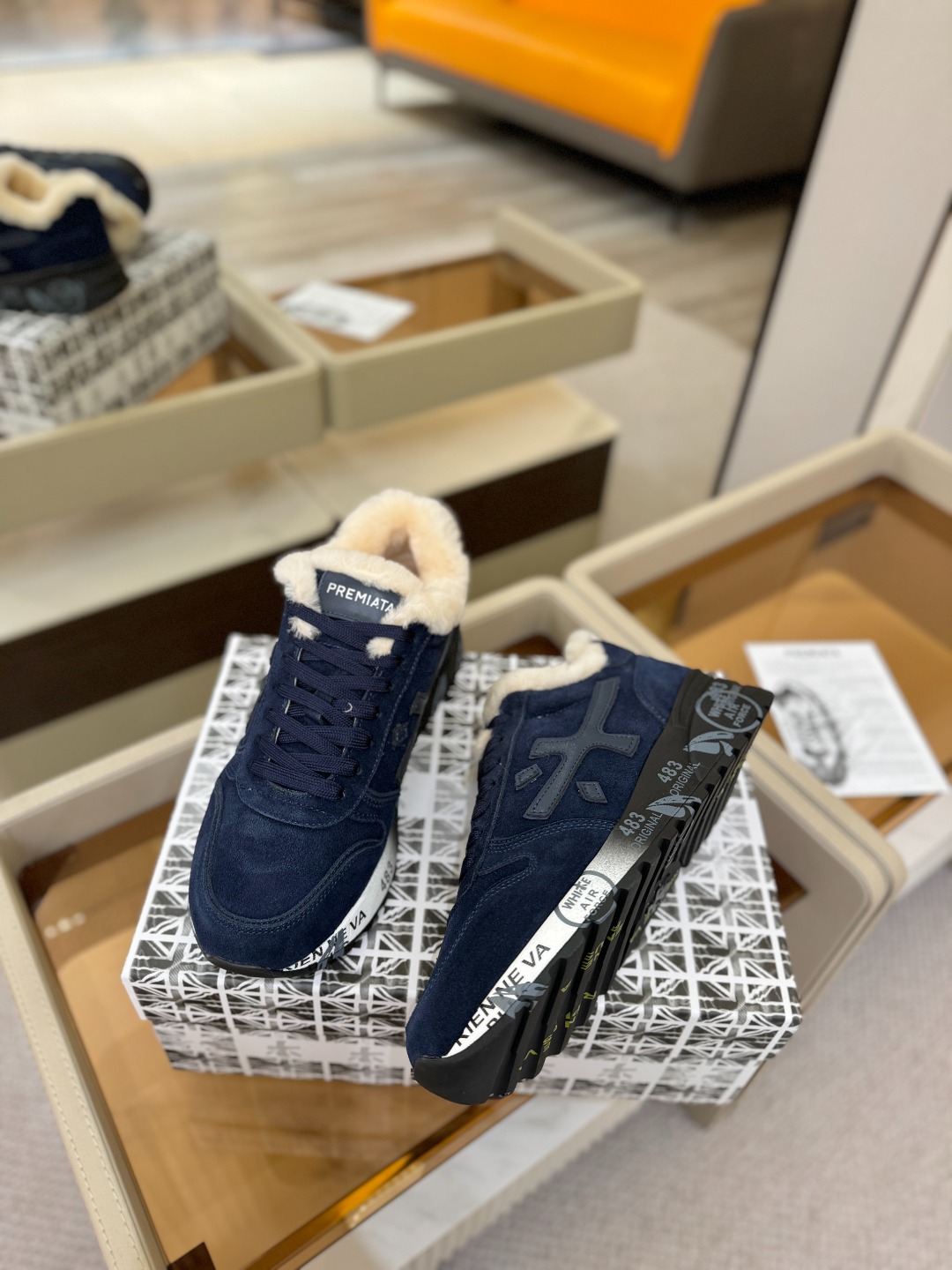 毛里 普瑞米亚达 Premiata Lander Trainers 兰诺系列米字低帮复古百搭 休闲训练运