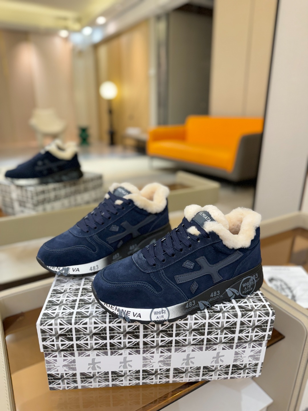 毛里 普瑞米亚达 Premiata Lander Trainers 兰诺系列米字低帮复古百搭 休闲训练运