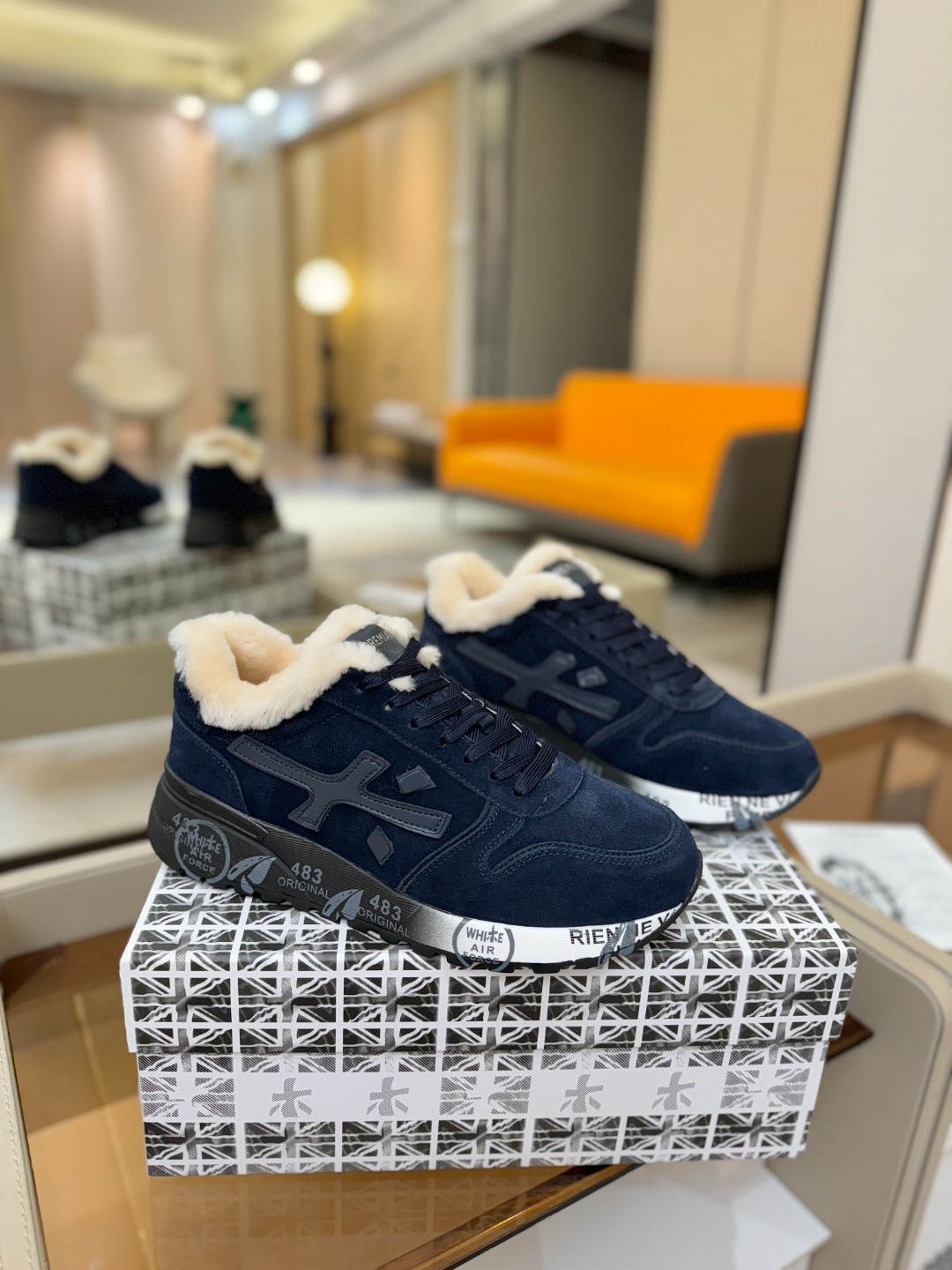 毛里 普瑞米亚达 Premiata Lander Trainers 兰诺系列米字低帮复古百搭 休闲训练运